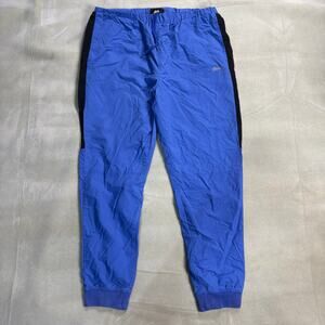 Stussy Track Pants Blue Black‎ Mesh Panel Jogger Streetwear Mens L